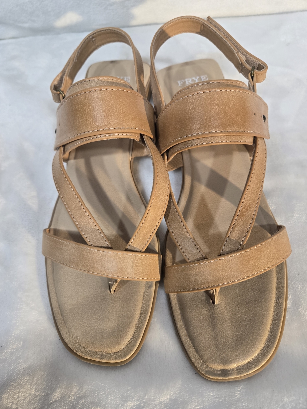 FRYE AND CO. Tan Strappy Toe-Loop Slingback Sandals - Picture 2 of 10